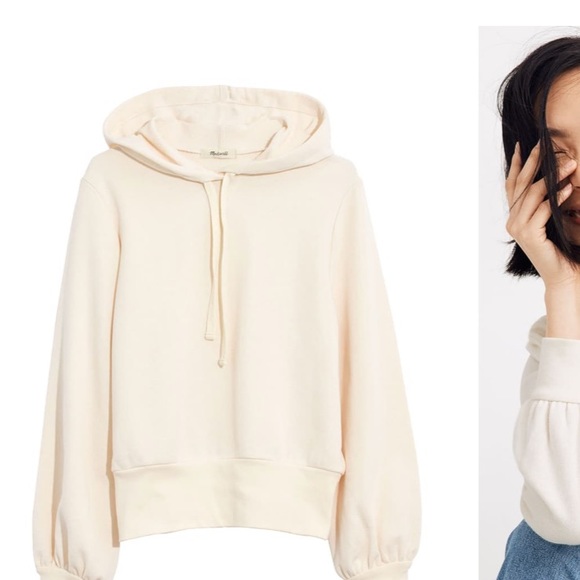 Madewell Bubble Sleeve Hoodie Crop 